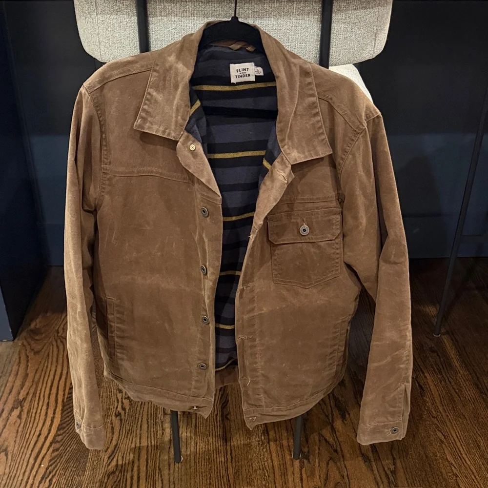 Flint & Tinder Waxed Canvas Trucker Jacket SZL - Picture 1 of 4